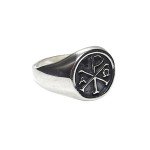 Sterling Silver Chi Rho Signet Ring for Men