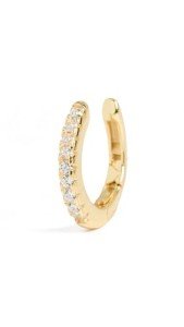 Yellow Gold Pave Hinge Single Ear Cuff