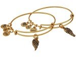 Gold Expandable Wings Charm Bangles Set of 2
