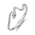 Adjustable Silver Snake Cuff Bracelet for Women