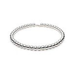 Italian Bead Ball Chain Bracelet in Sterling Silver