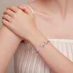 Adjustable Silver Snake Cuff Bracelet for Women