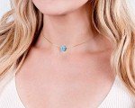 Blue Opal Hamsa Gold Filled Choker Necklace