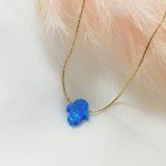 Blue Opal Hamsa Gold Filled Choker Necklace