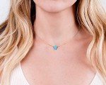 Blue Opal Hamsa Gold Filled Choker Necklace