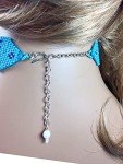 Blue Beaded Choker Bib Necklace in Native Style