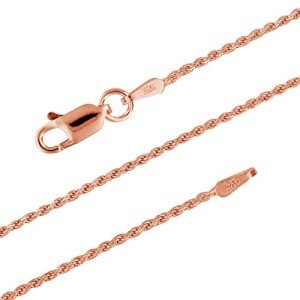 14kt Rose Gold Plated Diamond-Cut Rope Necklace