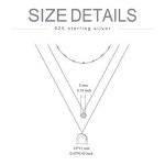 Silver Crescent Moon Layered Necklace with Moonstone