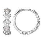 Disney Mickey Mouse Silver Hoop Earrings with Zirconia