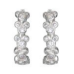 Disney Mickey Mouse Silver Hoop Earrings with Zirconia