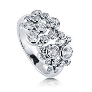 Sterling Silver Bubble CZ Ring for Women