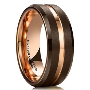 King Will 8mm Brown Tungsten Carbide Wedding Ring
