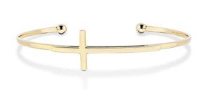 Italian Sterling Silver Adjustable Cross Bracelet for Women