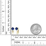 18K Gold Plated Sapphire Clip-On Earrings for Women