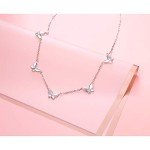 Dainty 925 Sterling Silver Butterfly Choker Necklace