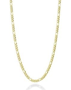 18K Gold Over Silver Italian Figaro Chain Necklace