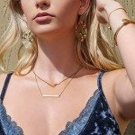 Gold Vertical/Horizontal Bar Necklace for Women