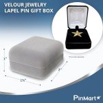 Velour Lapel Pin Gift Box - Black