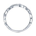 Sterling Silver Leaf CZ Filigree Ring for Women