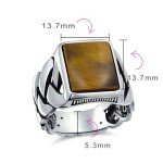 Men's Personalized Sterling Silver Tiger Eye Signet Ring
