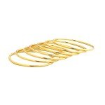 14K Gold Plated Thin Round Bangle Set for Women