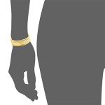 14K Gold Plated Thin Round Bangle Set for Women