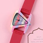 Triangle Wooden Watch with Leather Band for Women