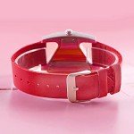 Triangle Wooden Watch with Leather Band for Women