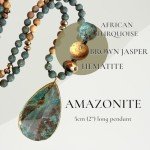 BALOOLA Handmade Boho Statement Necklace - Turquoise Green