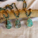 BALOOLA Handmade Boho Statement Necklace - Turquoise Green
