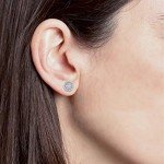 Elegant Round Cut Diamond Stud Earrings for Women