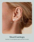 14K Gold Plated Stainless Steel Stud Earrings Set