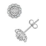 Elegant Round Cut Diamond Stud Earrings for Women
