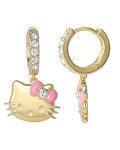 Cute Hello Kitty 18k Gold Hoop Earrings