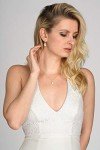 Gold Pearl Necklace and Earrings Jewelry Set
