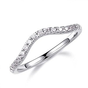 Curved Moissanite Stackable Wedding Rings for Women