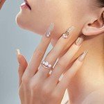 Curved Moissanite Stackable Wedding Rings for Women