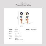 Colorful Flower Gold Plated Ear Cuff Earrings