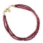Red Garnet 3-Layer Beaded Bracelet for Women