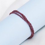 Red Garnet 3-Layer Beaded Bracelet for Women