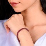 Red Garnet 3-Layer Beaded Bracelet for Women