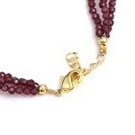 Red Garnet 3-Layer Beaded Bracelet for Women