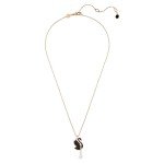 Rose Gold Swarovski Swan Pendant Necklace with Crystals