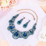 BriLove Women's Crystal Teardrop Necklace & Earrings Set