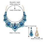 BriLove Women's Crystal Teardrop Necklace & Earrings Set