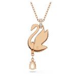 Rose Gold Swarovski Swan Pendant Necklace with Crystals