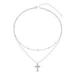 Dainty Moonstone Cross Choker Necklace for Women