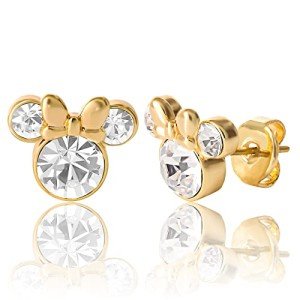 Minnie Mouse April Birthstone Stud Earrings