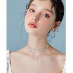 Dainty Moonstone Cross Choker Necklace for Women