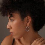 Sterling Silver Vintage Boho Tribal Hoop Earrings